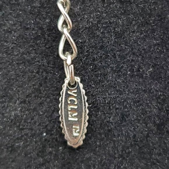 Vintage VCLM Pink Enamel and Rhinestone Necklace - Picture 3 of 6